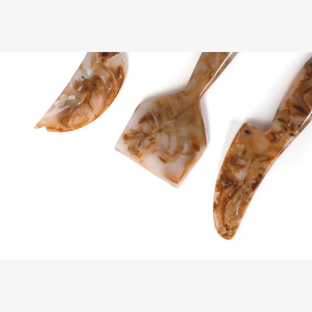 Resin Cheese Knife, Brown (Set of 3)  - 6 Inches - Arte House