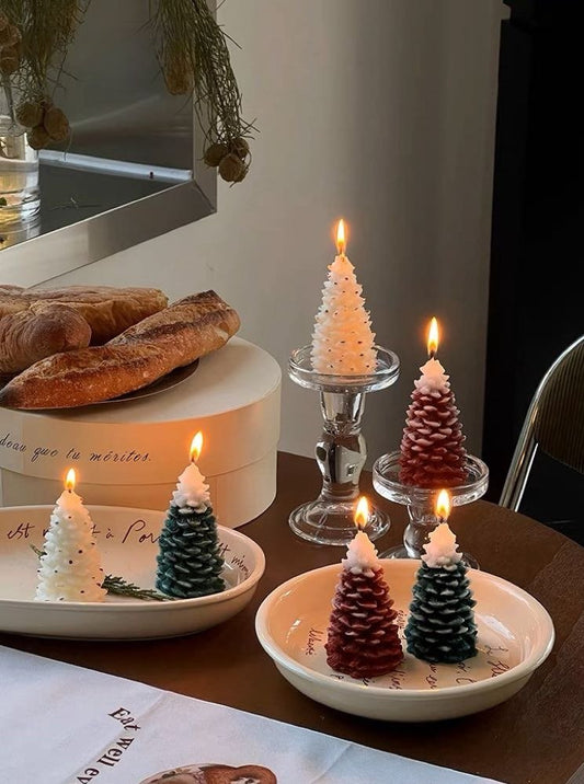 3 Pcs - Pine Cone Scented Soy Wax Candles ( $13.3 Each ) - Christmas Decorative Candles