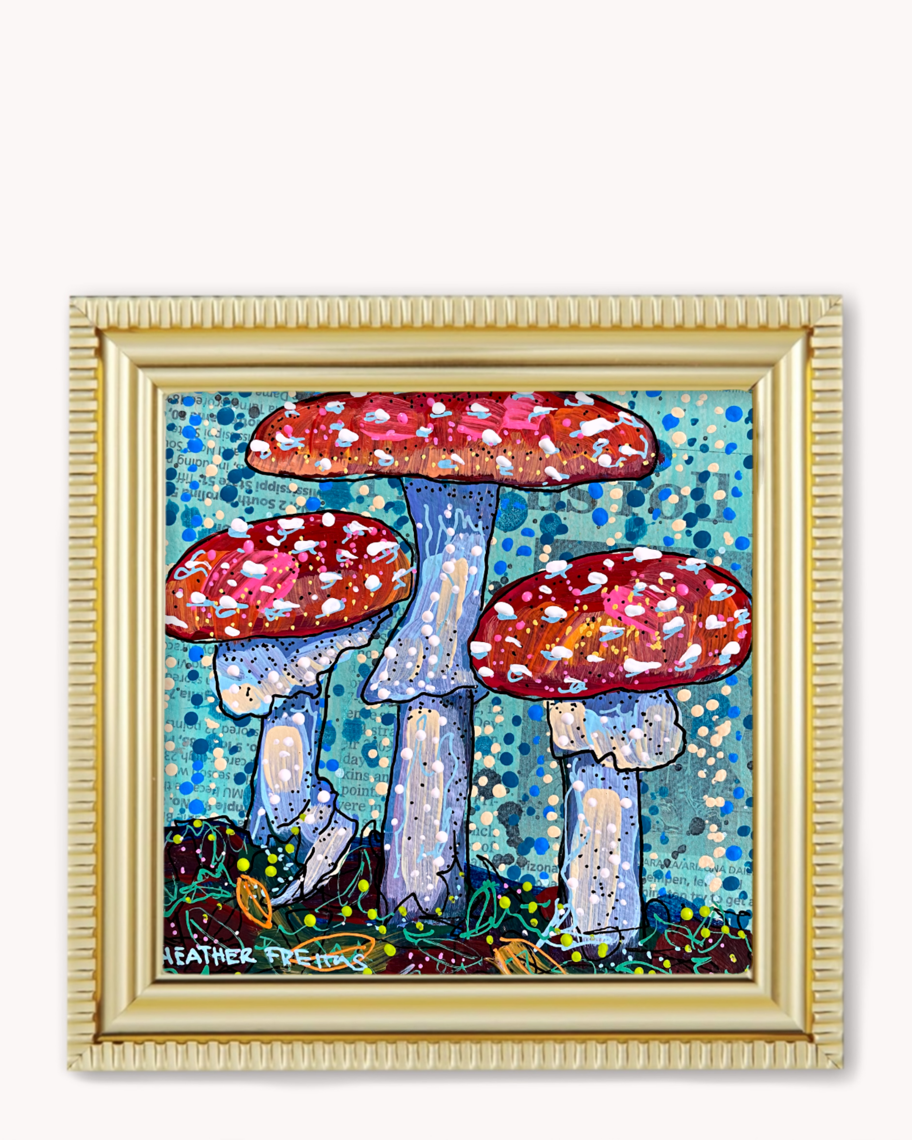 Rain & Mushrooms Framed Magnet ( Medium ) - Arte House