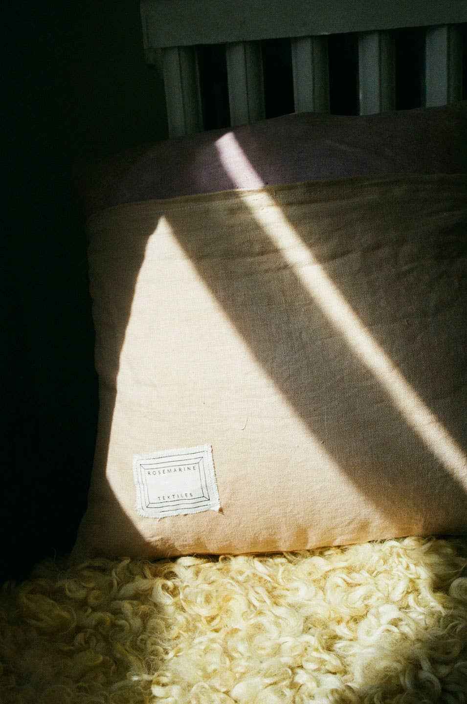 Yin yang pillow  in charcoal | naturally dyed linen sham