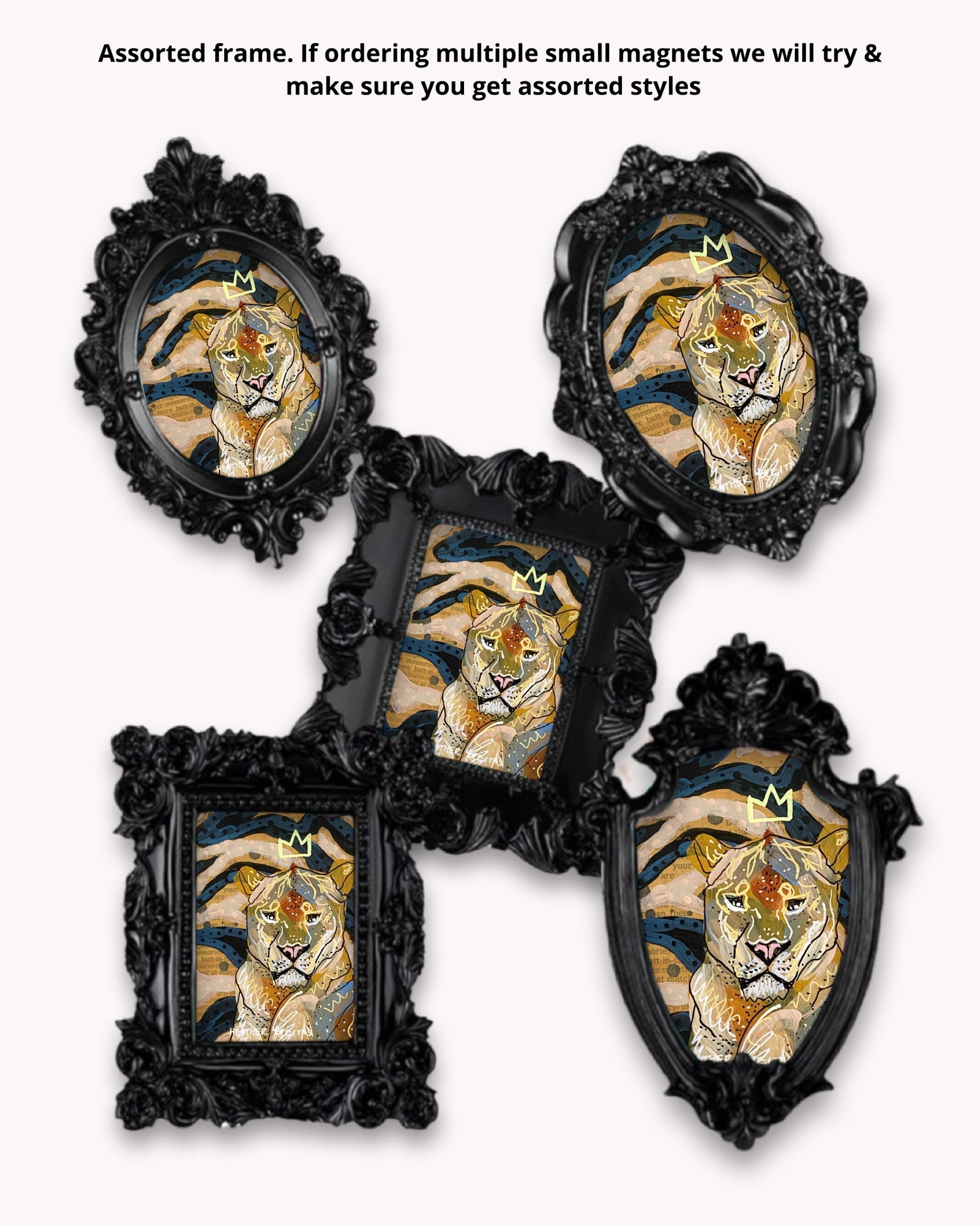 Queen Lioness Framed Magnet ( Small ) - Arte House