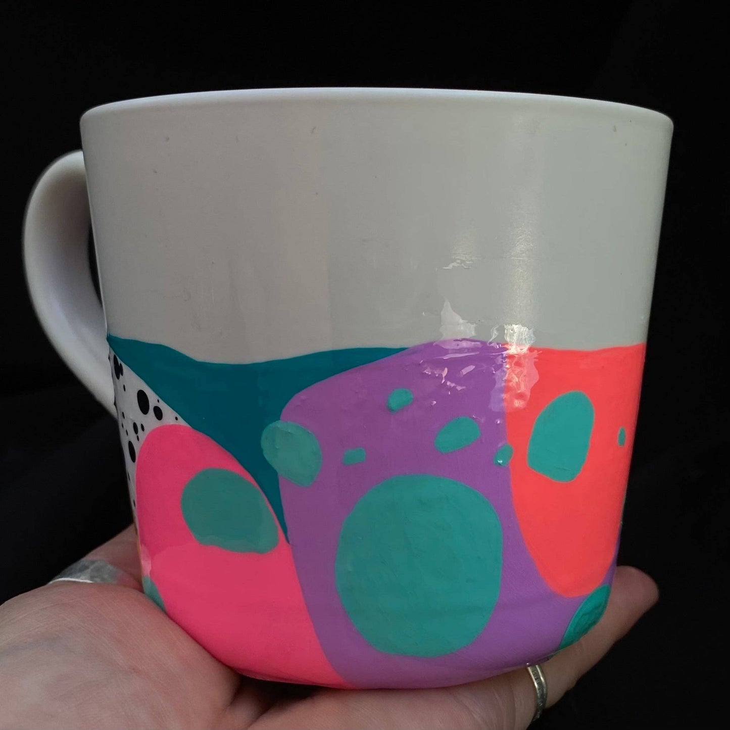 Modern Artifact Coffee/Tea Mug Blue Bubbles