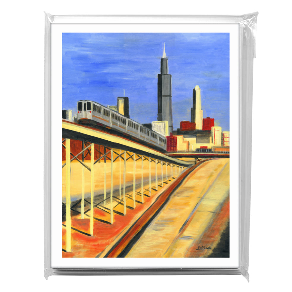 Blue Line 1, Chicago, Greeting Card (7950A) - Arte House
