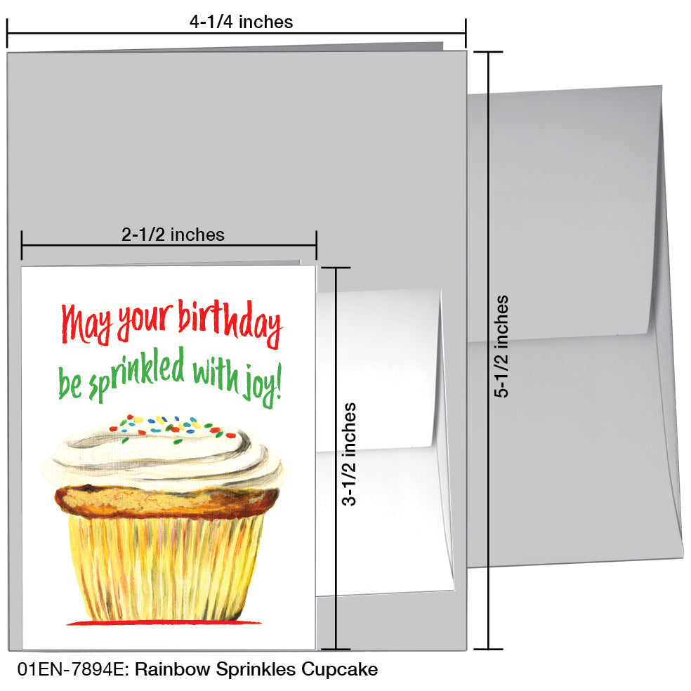 Rainbow Sprinkles Cupcake, Greeting Card (7894E) - Arte House