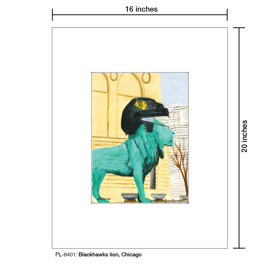 Blackhawks Lion, Chicago, Print (#8401A) - Arte House