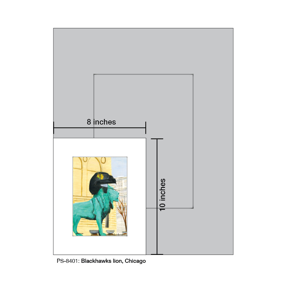 Blackhawks Lion, Chicago, Print (#8401A) - Arte House