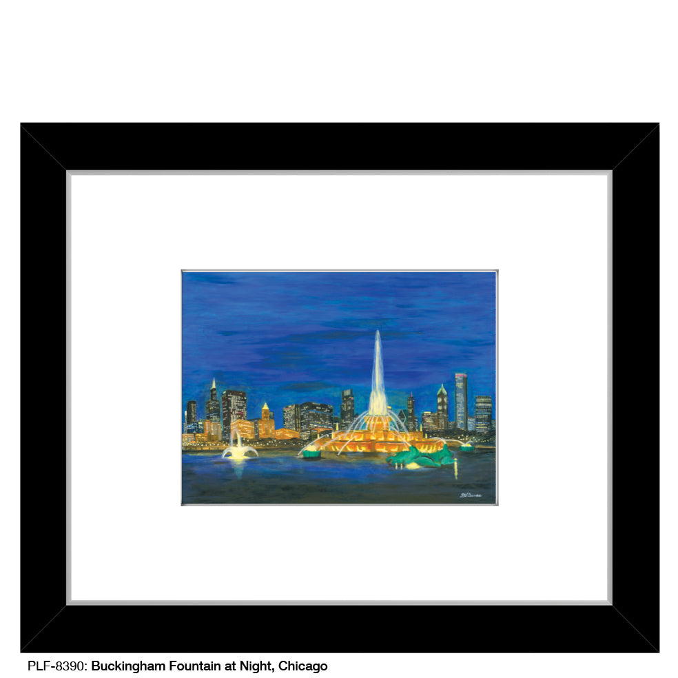 Buckingham Fountain at Night, Chicago, Print (#8390A) - Arte House