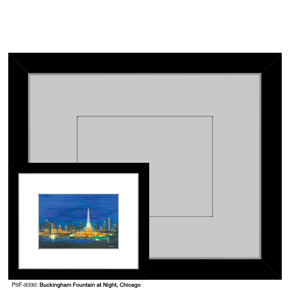 Buckingham Fountain at Night, Chicago, Print (#8390A) - Arte House