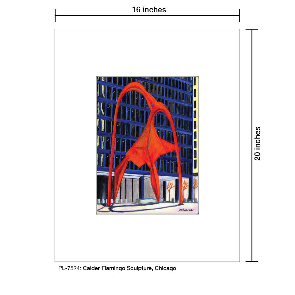 Calder Flamingo Sculpture, Chicago, Print (#7524A) - Arte House