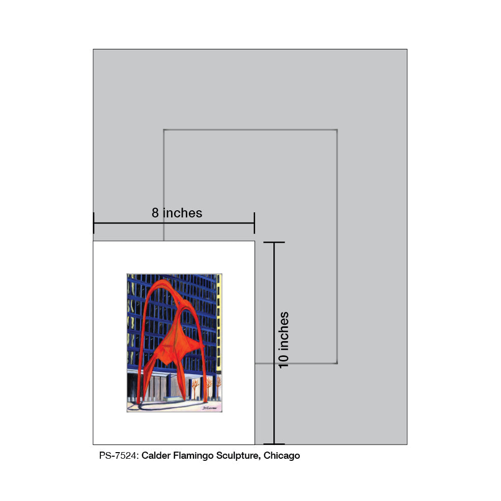 Calder Flamingo Sculpture, Chicago, Print (#7524A) - Arte House