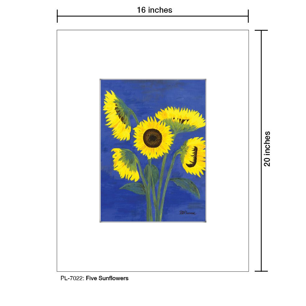 Five Sunflowers, Print (#7022A) - Arte House