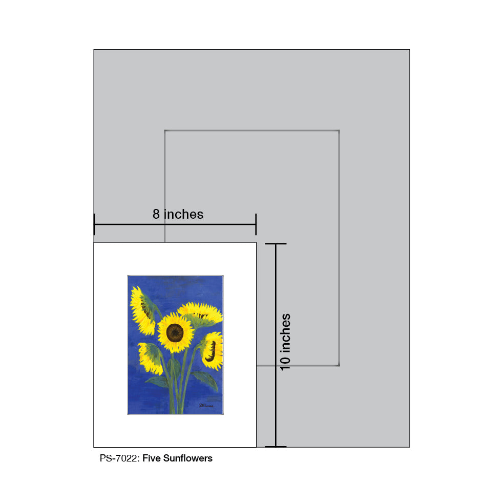 Five Sunflowers, Print (#7022A) - Arte House