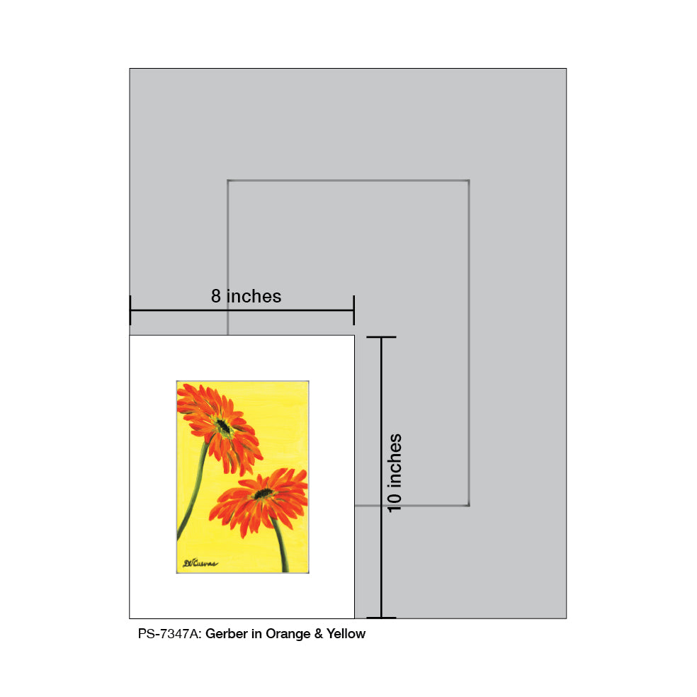 Gerber in Orange & Yellow, Print (#7347A) - Arte House