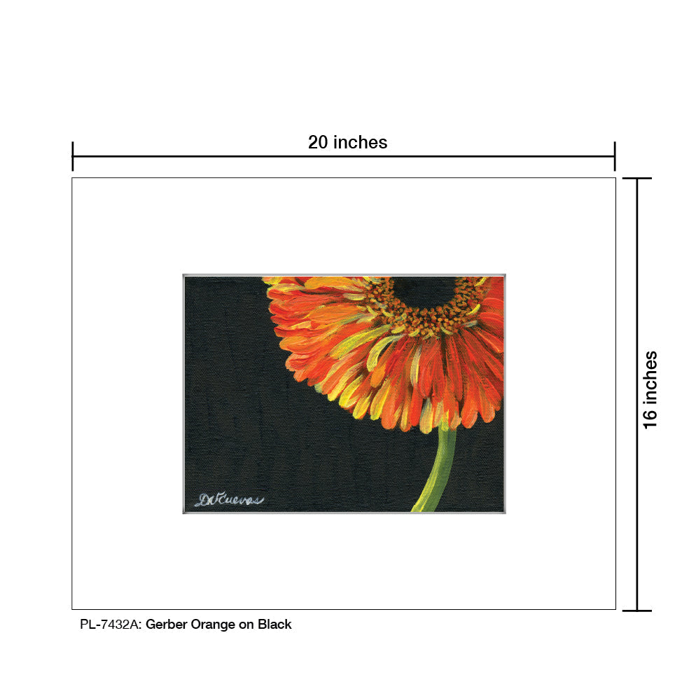Gerber Orange on Black, Print (#7432A) - Arte House