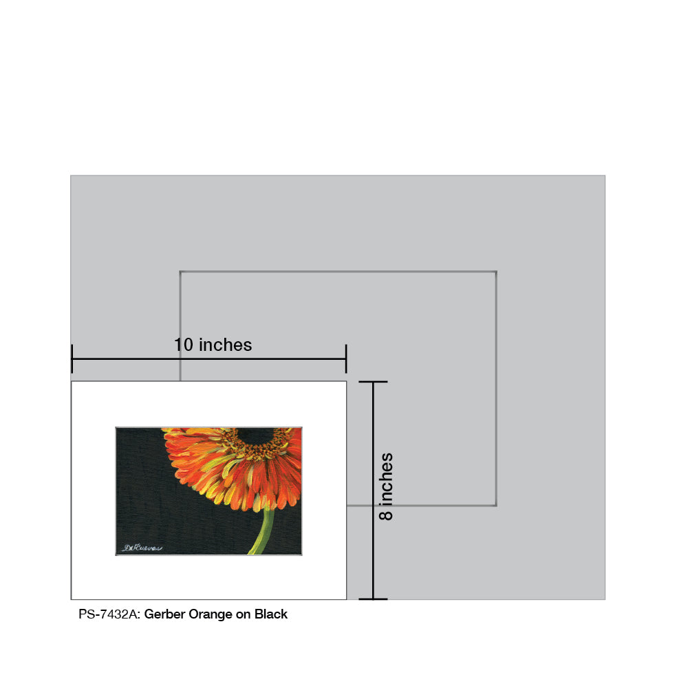 Gerber Orange on Black, Print (#7432A) - Arte House