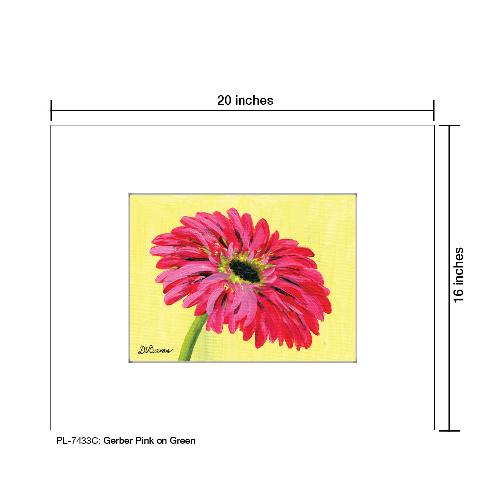 Gerber Pink on Green, Print (#7433C) - Arte House