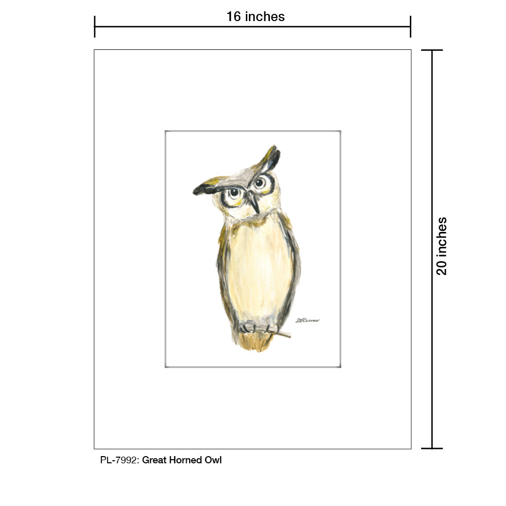 Great Horned Owl, Print (#7992A) - Arte House