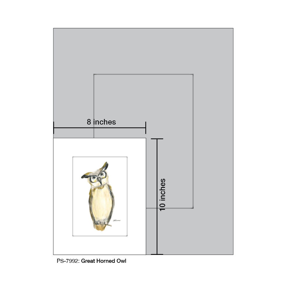 Great Horned Owl, Print (#7992A) - Arte House