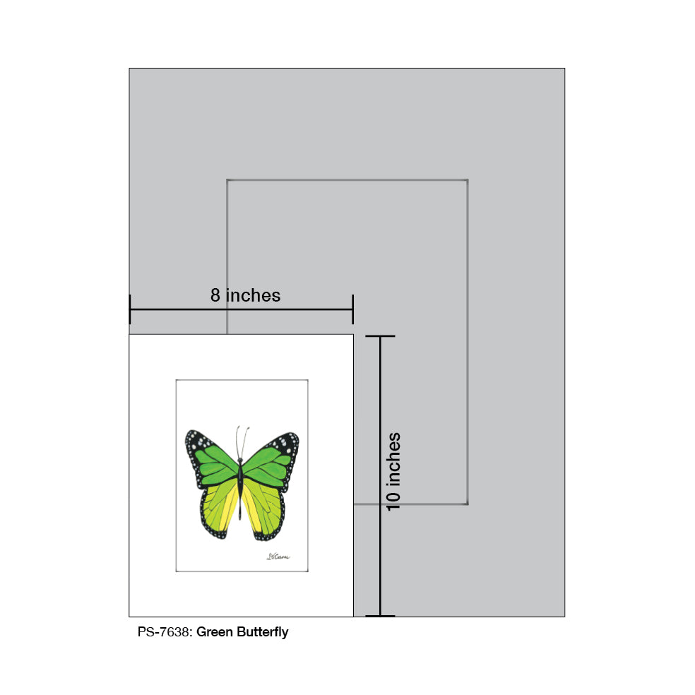 Green Butterfly, Print (#7638A)