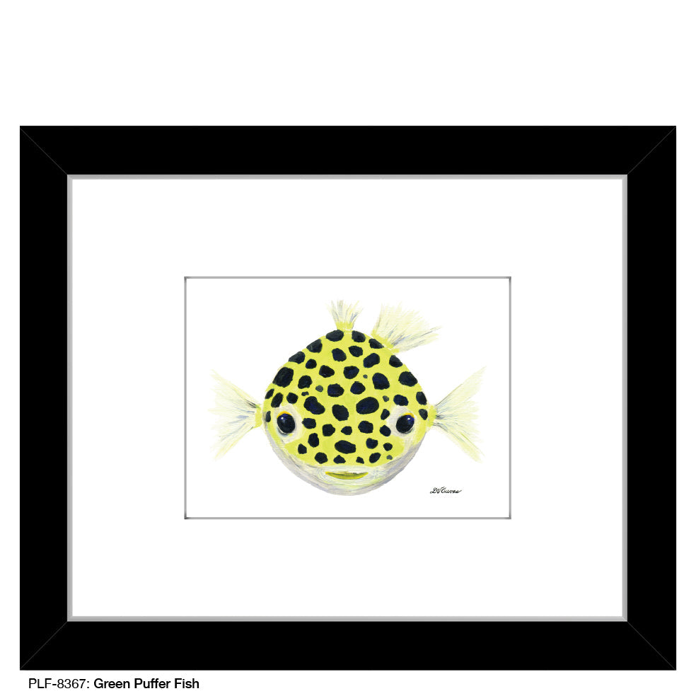 Green Puffer Fish, Print (#8367B) - Arte House