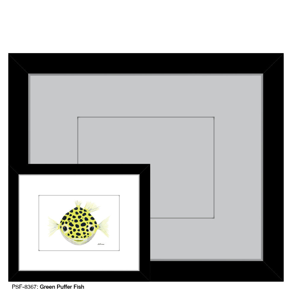 Green Puffer Fish, Print (#8367B) - Arte House