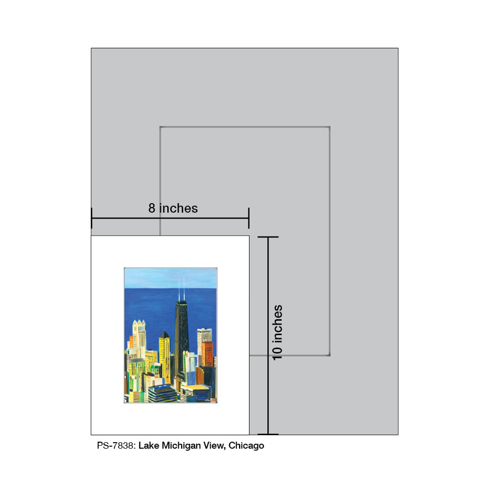 Lake Michigan View, Chicago, Print (#7838A) - Arte House