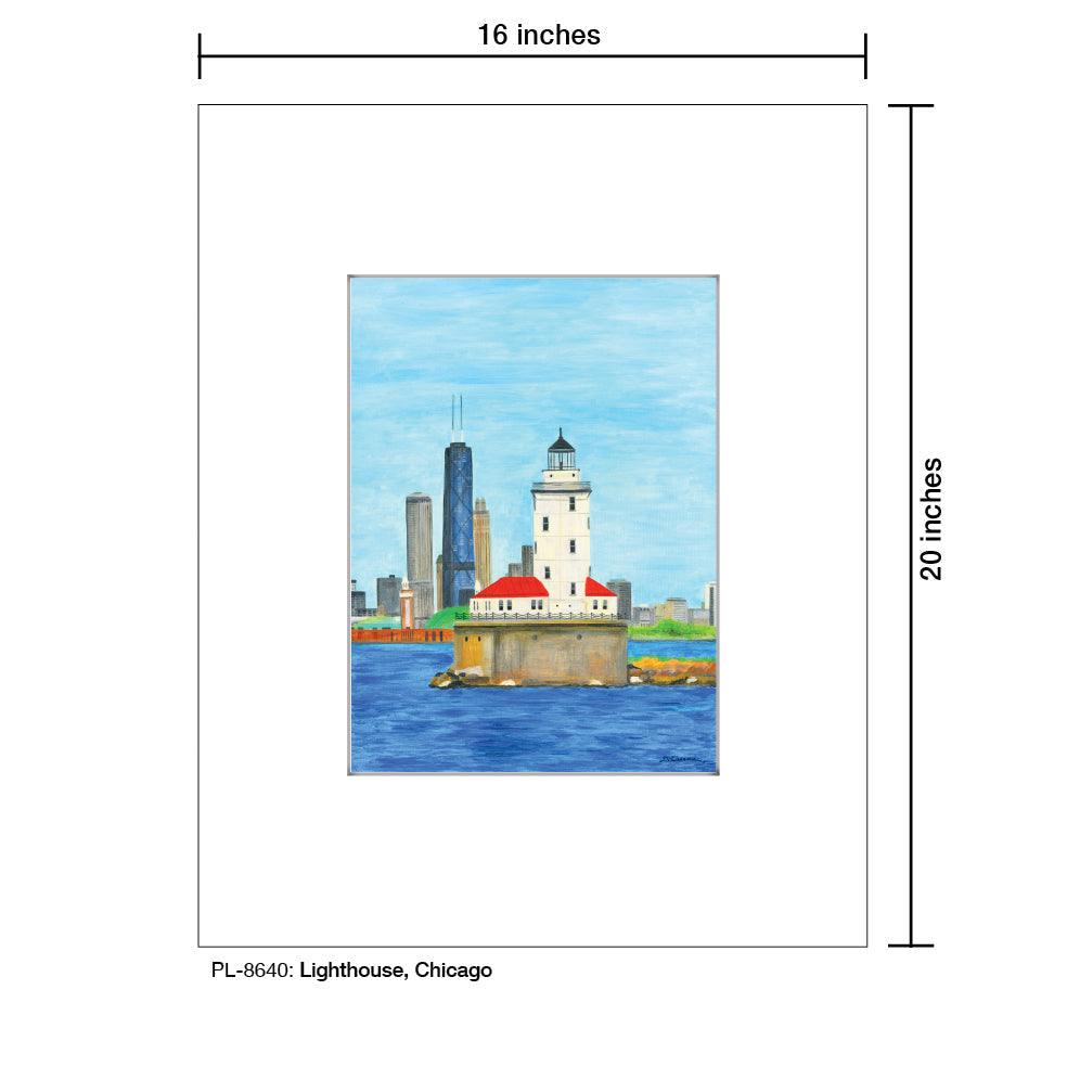 Lighthouse, Chicago, Print (#8640A) - Arte House