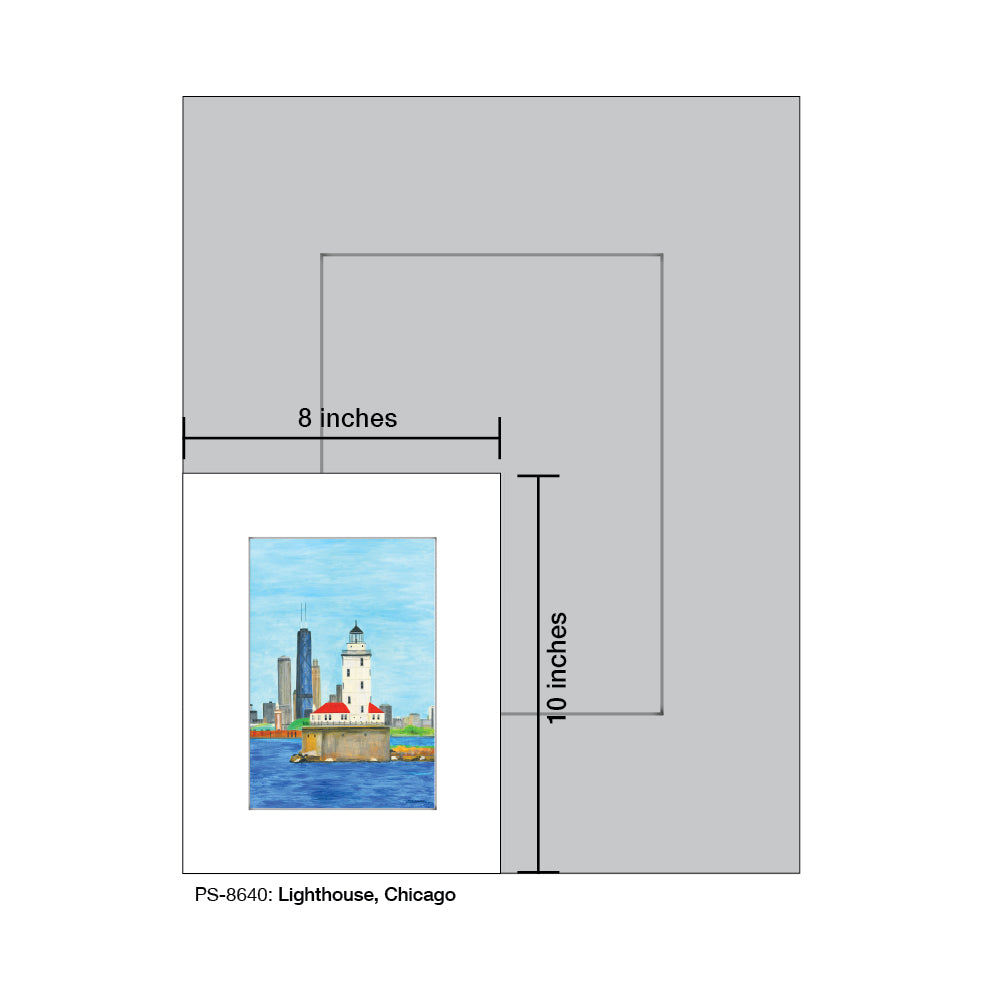 Lighthouse, Chicago, Print (#8640A) - Arte House