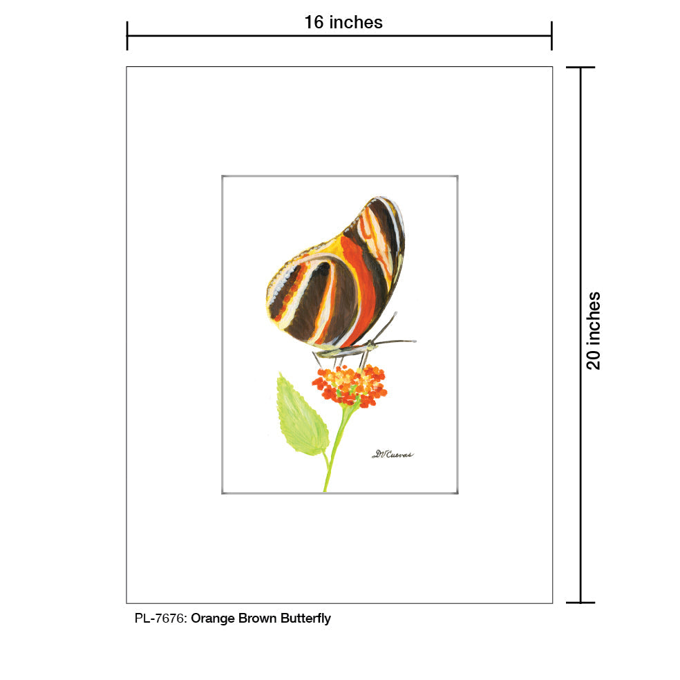 Orange Brown Butterfly, Print (#7676A) - Arte House