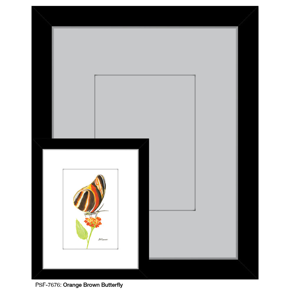 Orange Brown Butterfly, Print (#7676A) - Arte House