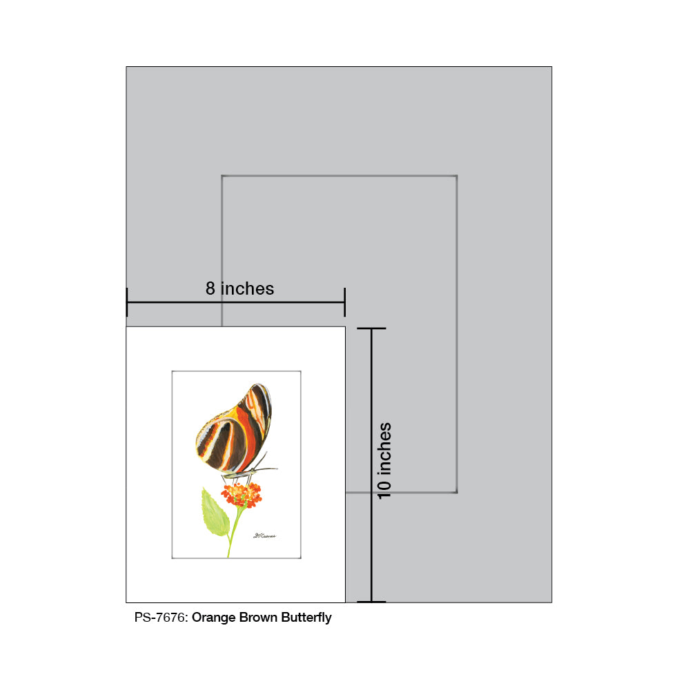 Orange Brown Butterfly, Print (#7676A) - Arte House