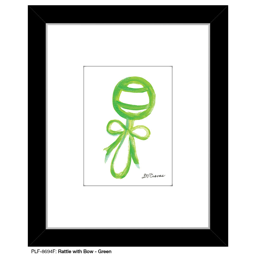Rattle with Bow - Green, Print (#8694F) - Arte House
