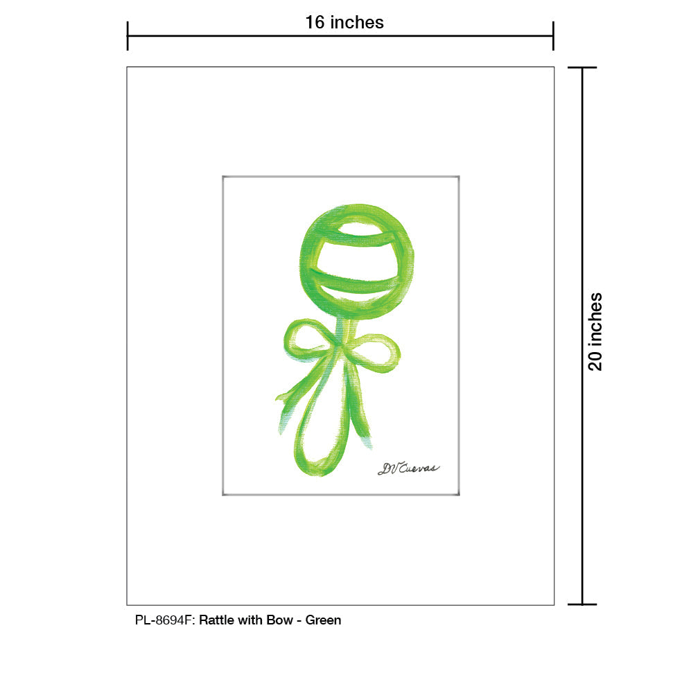 Rattle with Bow - Green, Print (#8694F) - Arte House