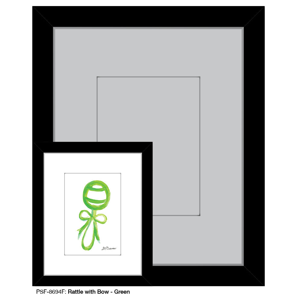 Rattle with Bow - Green, Print (#8694F) - Arte House