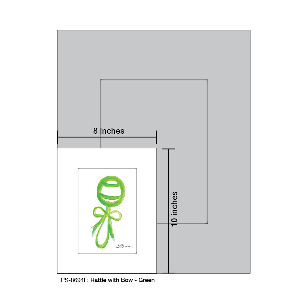Rattle with Bow - Green, Print (#8694F) - Arte House