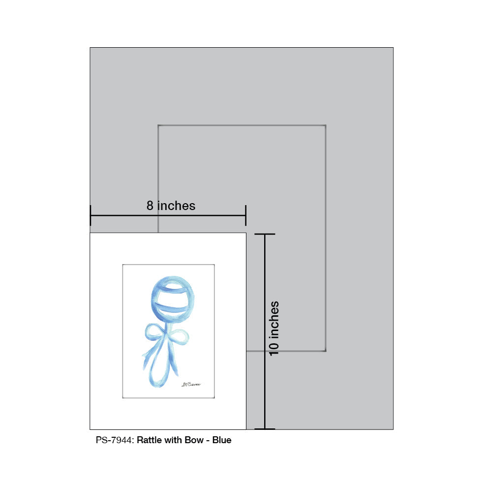 Rattle with Bow - Blue, Print (#7944A) - Arte House