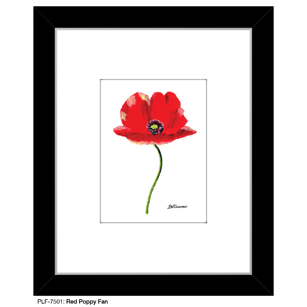 Red Poppy Fan, Print (#7501A) - Arte House
