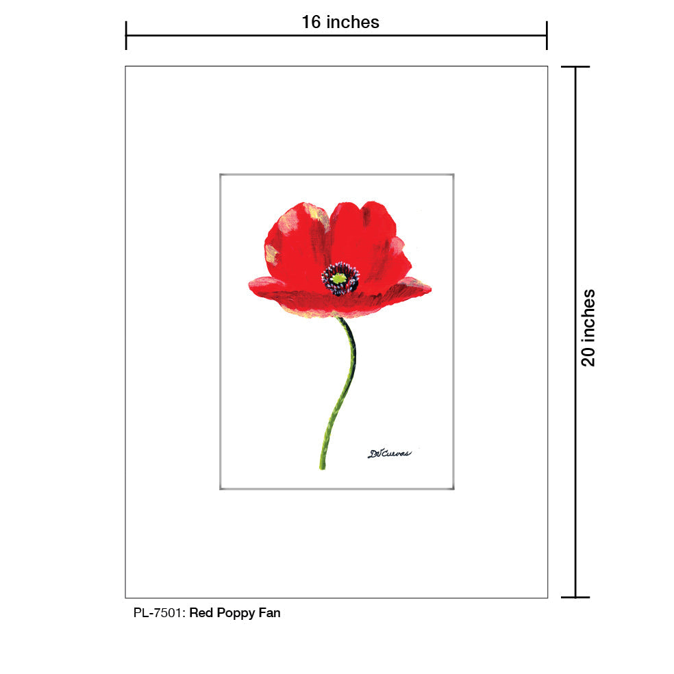Red Poppy Fan, Print (#7501A) - Arte House