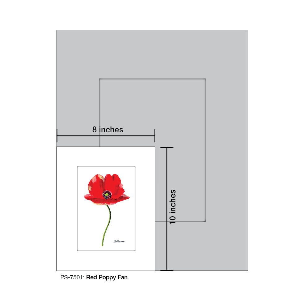 Red Poppy Fan, Print (#7501A) - Arte House
