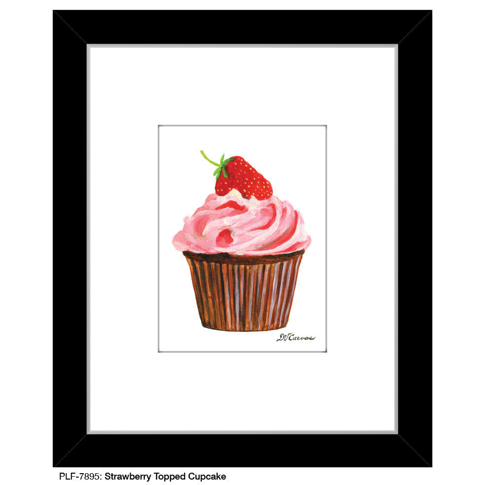 Strawberry Topped Cupcake, Print (#7895A) - Arte House