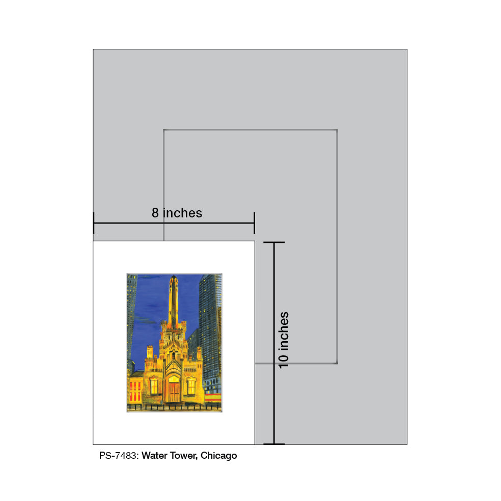Water Tower, Chicago, Print (#7483A) - Arte House