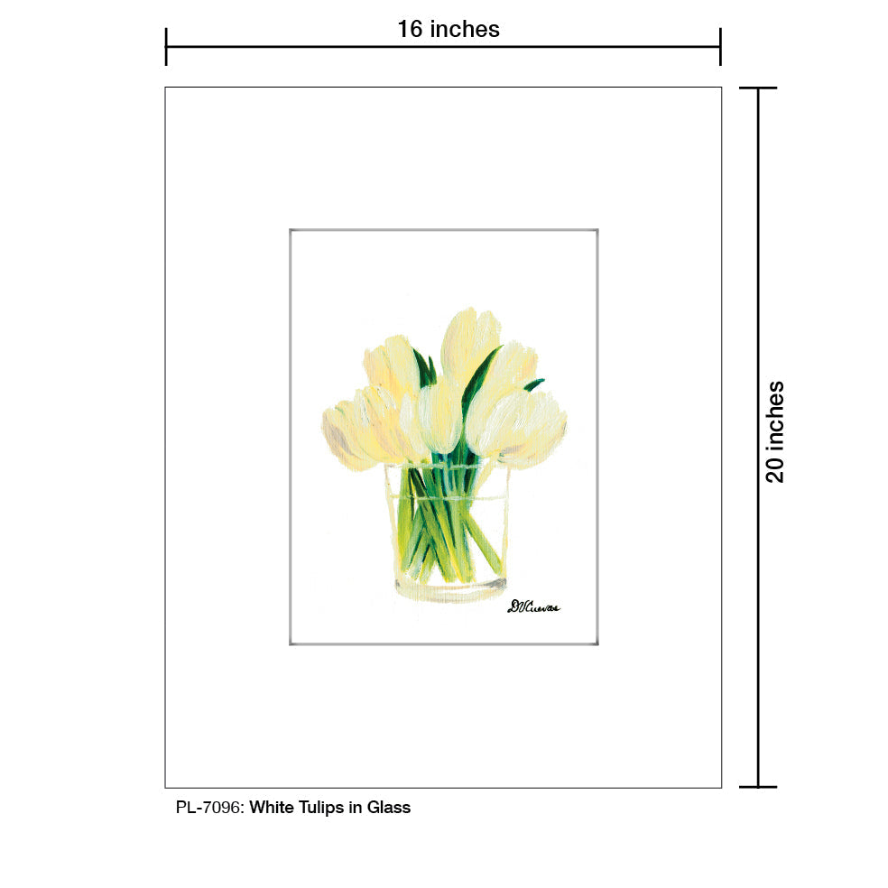 White Tulips in Glass, Print (#7096F) - Arte House