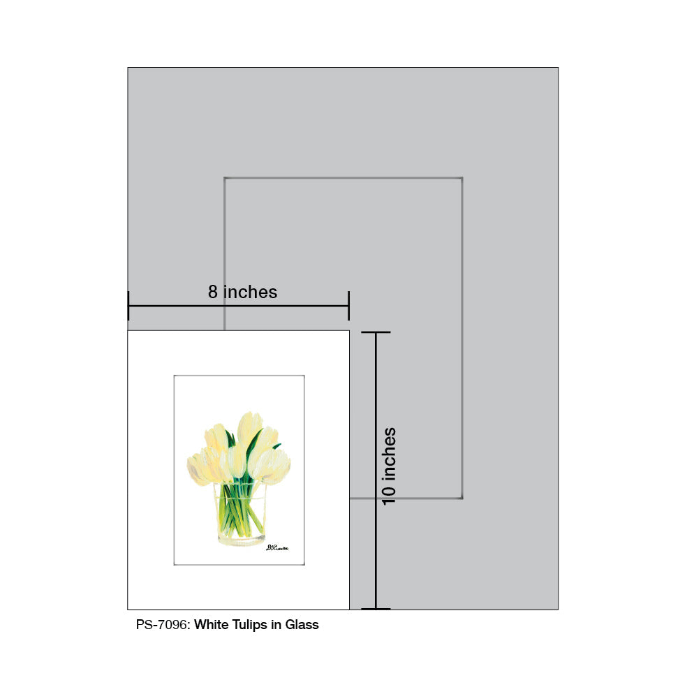 White Tulips in Glass, Print (#7096F) - Arte House