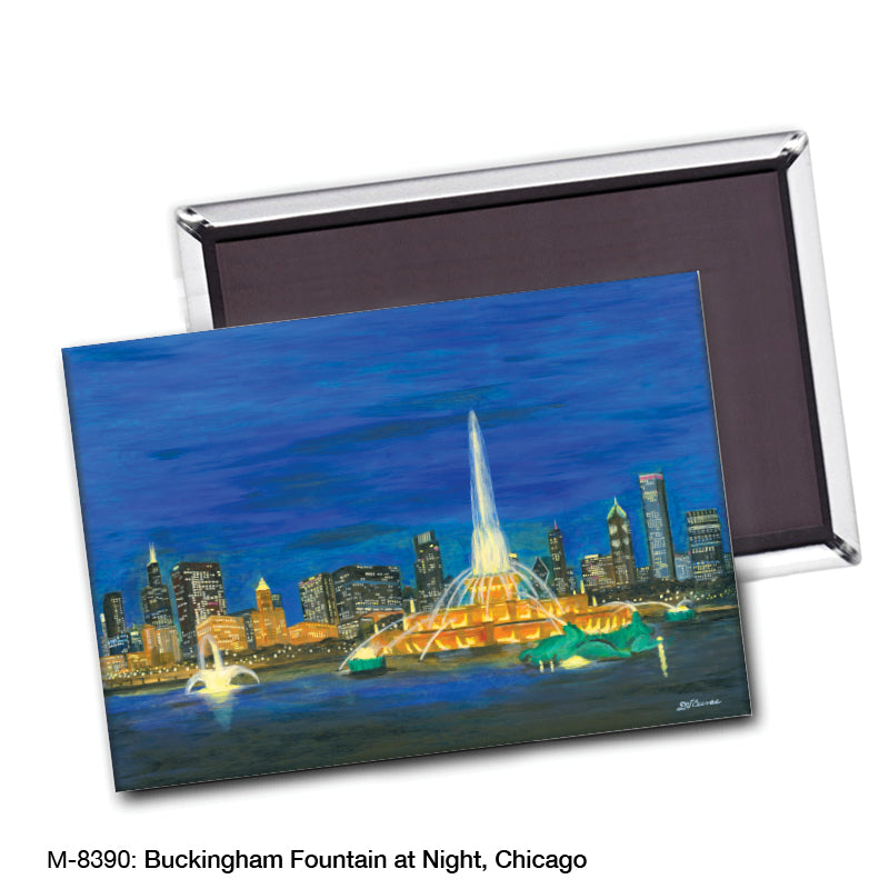 Buckingham Fountain at Night, Chicago, Magnet (M-8390A) - Arte House