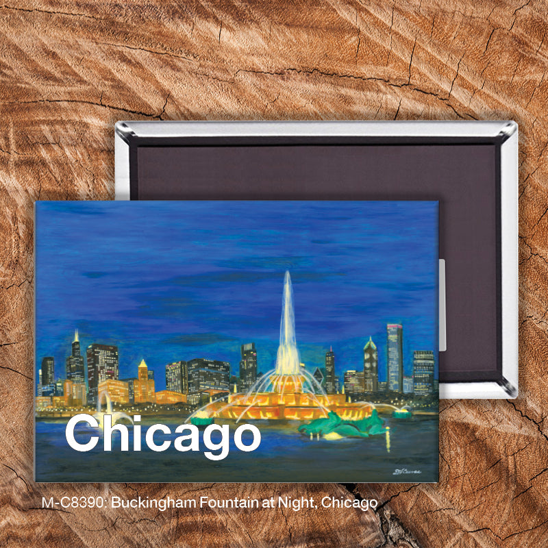 Buckingham Fountain at Night, Chicago, Magnet (M-8390A) - Arte House