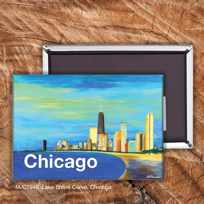 Lake Shore Curve, Chicago, Magnet (M-7949A) - Arte House