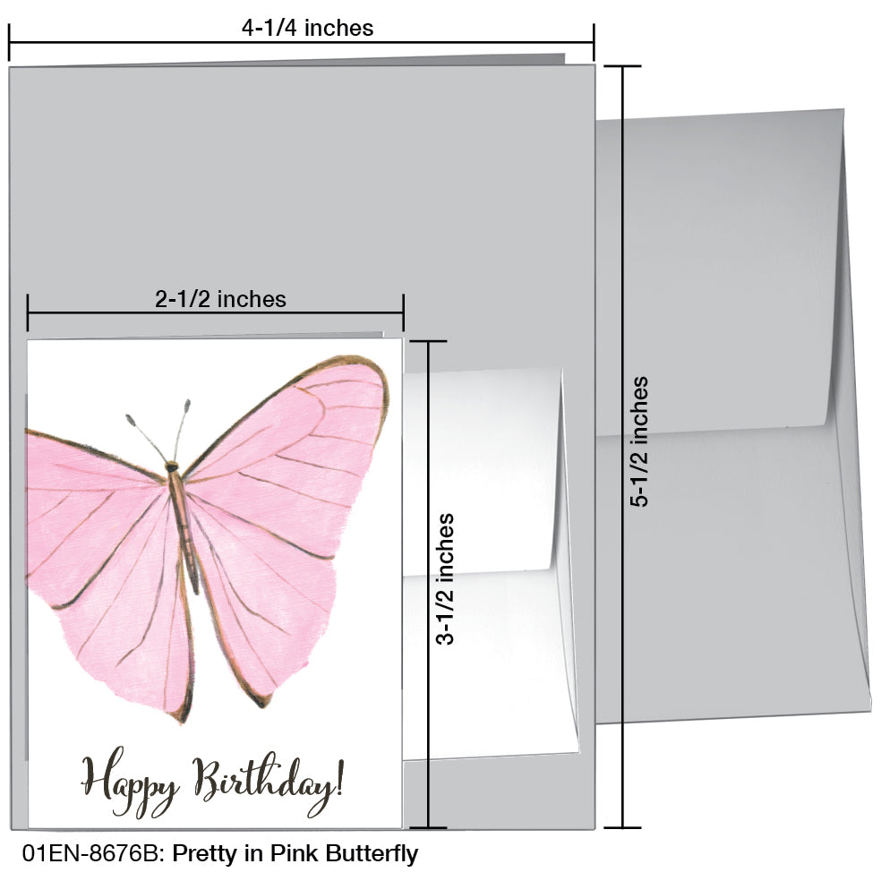 Pretty in Pink Butterfly, Greeting Card (8676B) - Arte House