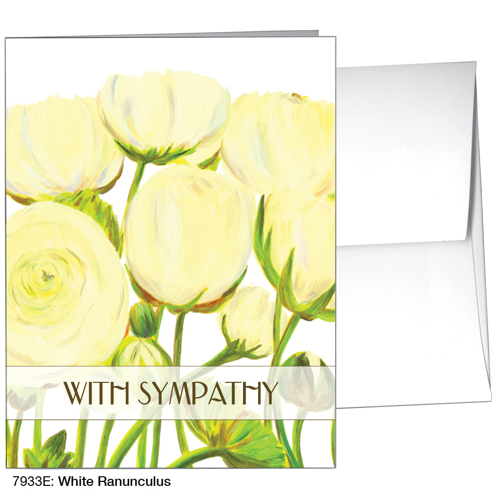 White Ranunculus, Greeting Card (7933E) - Arte House