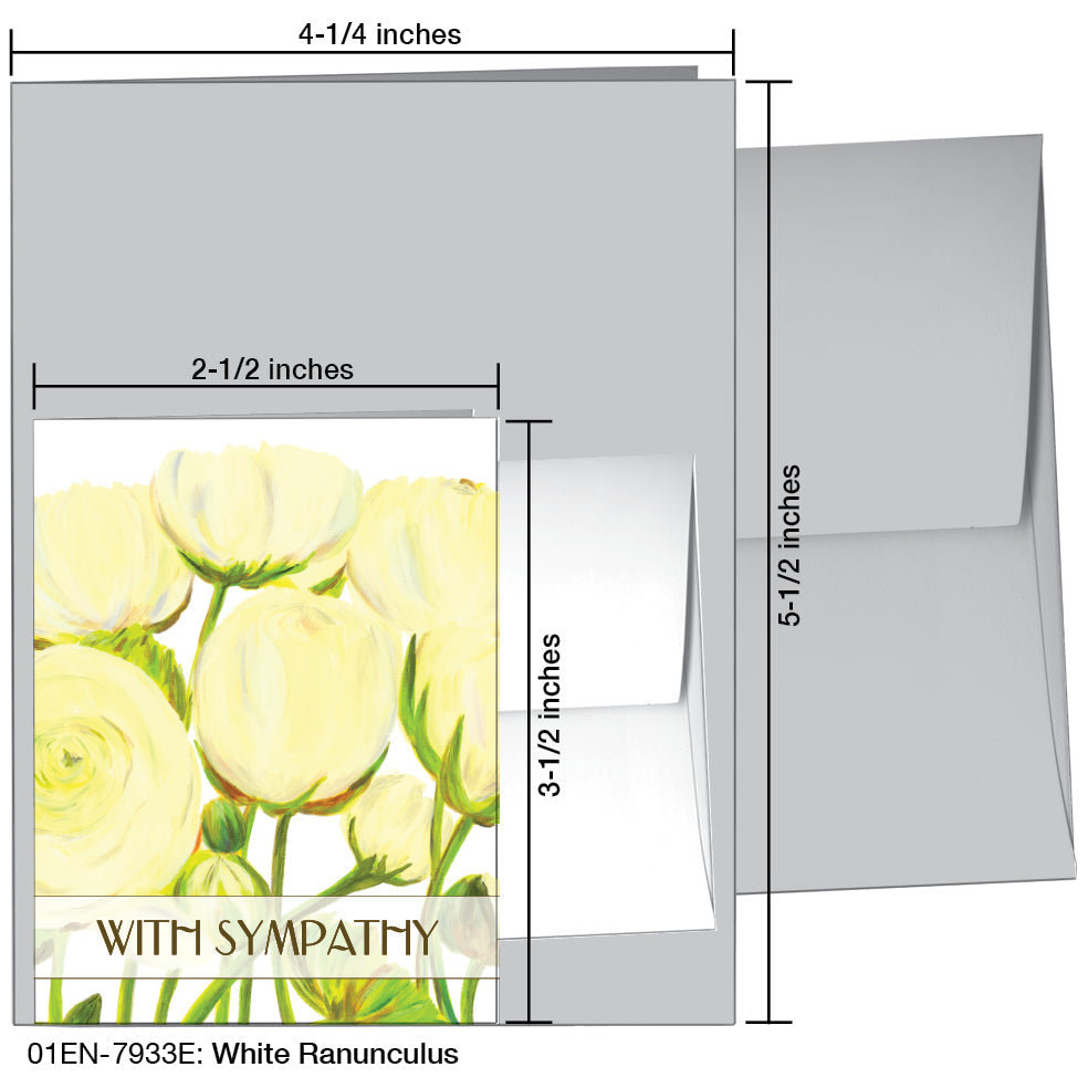 White Ranunculus, Greeting Card (7933E) - Arte House