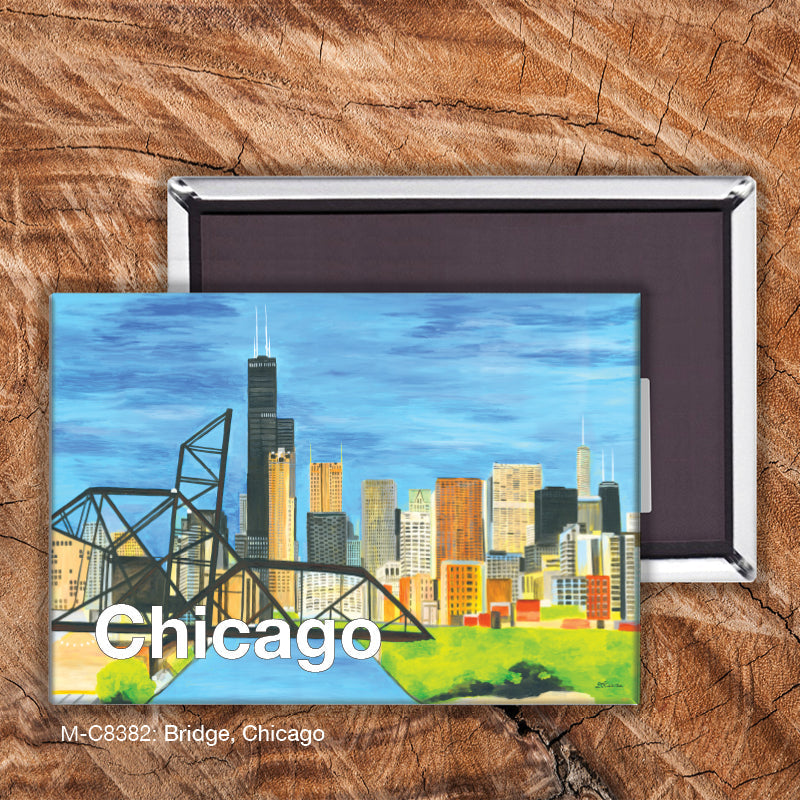 Bridge, Chicago, Magnet (M-8382C) - Arte House